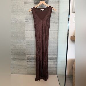 Michael Stars Oxblood Silk-Feel V-Neck Dress